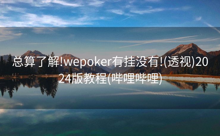 总算了解!wepoker有挂没有!(透视)2024版教程(哔哩哔哩)