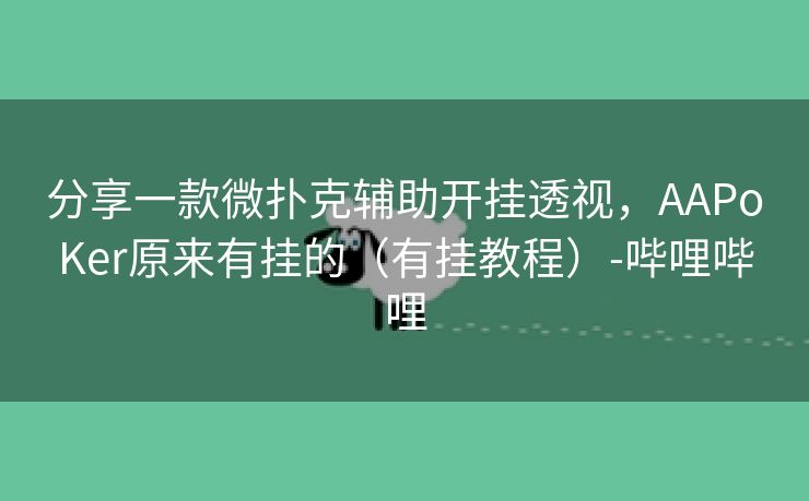 分享一款微扑克辅助开挂透视，AAPoKer原来有挂的（有挂教程）-哔哩哔哩