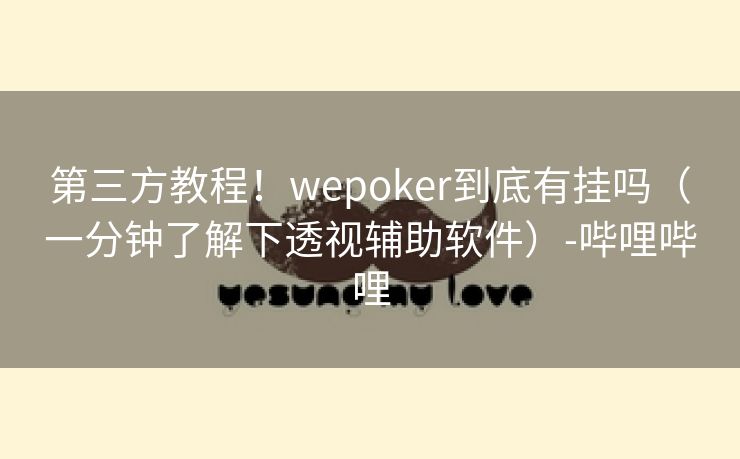 第三方教程！wepoker到底有挂吗（一分钟了解下透视辅助软件）-哔哩哔哩