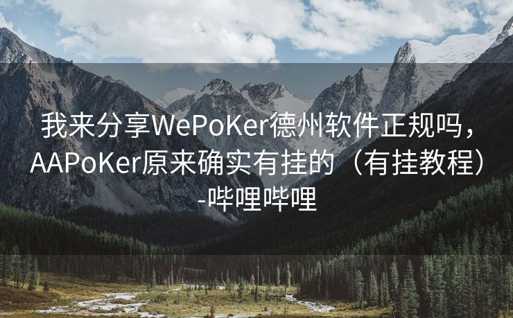 我来分享WePoKer德州软件正规吗,AAPoKer原来确实有挂的(有挂教程)-哔哩哔哩 我来分享WePoKer德州软件正规吗,AAPoKer原来确实有挂的(有挂教程)-哔哩哔哩