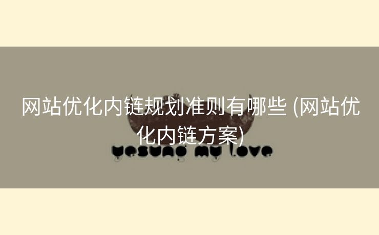 网站优化内链规划准则有哪些 (网站优化内链方案)