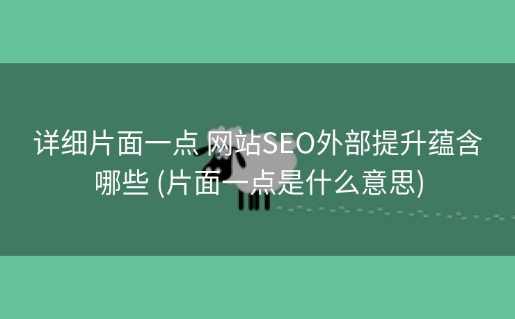 详细片面一点 网站SEO外部提升蕴含哪些 (片面一点是什么意思)