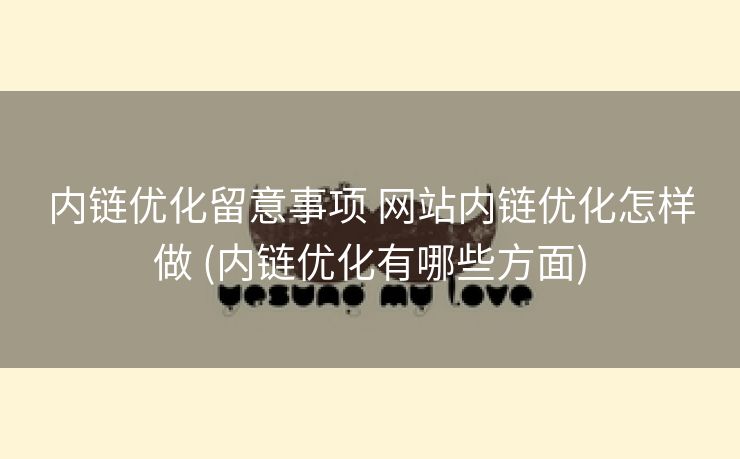 内链优化留意事项 网站内链优化怎样做 (内链优化有哪些方面)