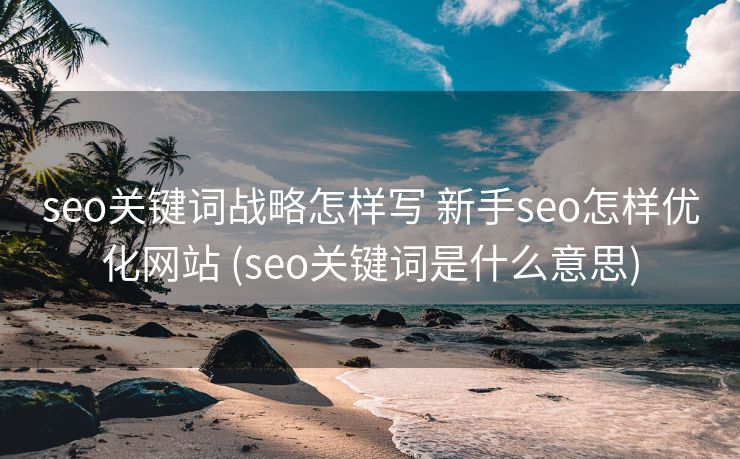 seo关键词战略怎样写 新手seo怎样优化网站 (seo关键词是什么意思)