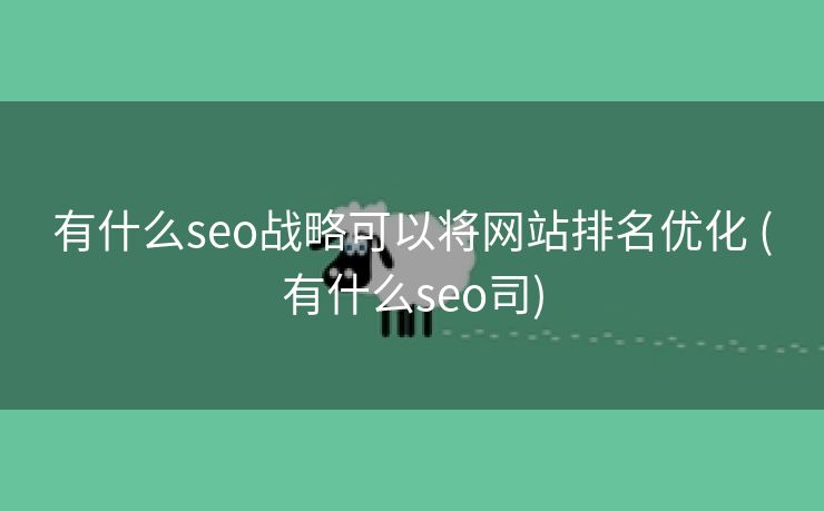 有什么seo战略可以将网站排名优化 (有什么seo司)