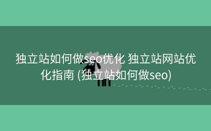 独立站如何做seo优化 独立站网站优化指南 (独立站如何做seo)