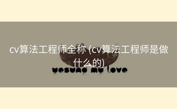 cv算法工程师全称 (cv算法工程师是做什么的)