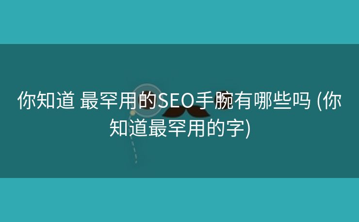 你知道 最罕用的SEO手腕有哪些吗 (你知道最罕用的字)
