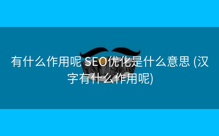 有什么作用呢 SEO优化是什么意思 (汉字有什么作用呢)