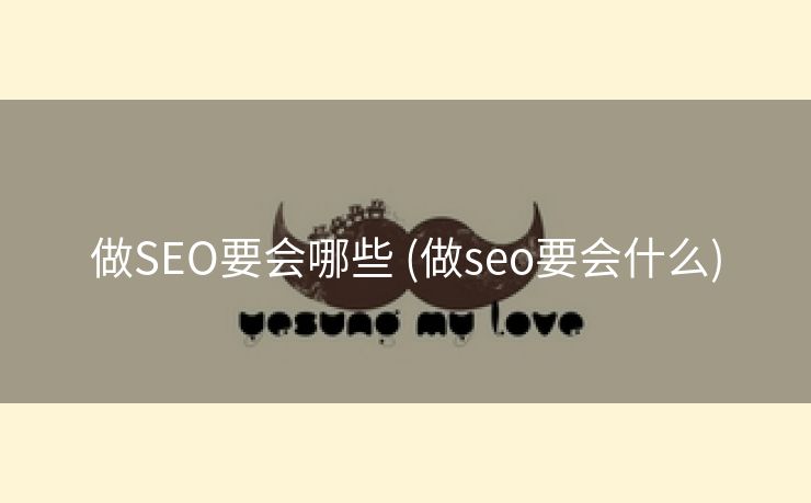 做SEO要会哪些 (做seo要会什么)