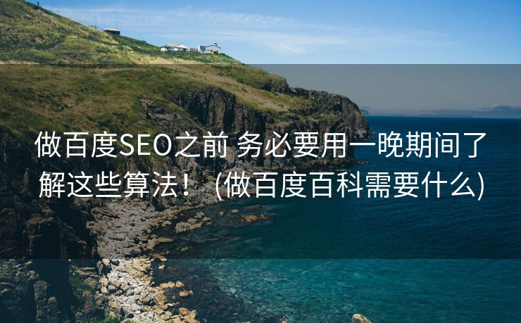 做百度SEO之前 务必要用一晚期间了解这些算法！ (做百度百科需要什么)