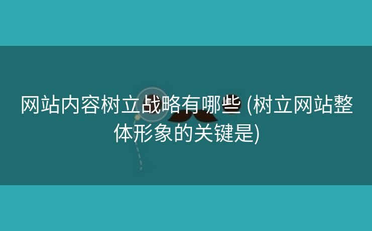 网站内容树立战略有哪些 (树立网站整体形象的关键是)