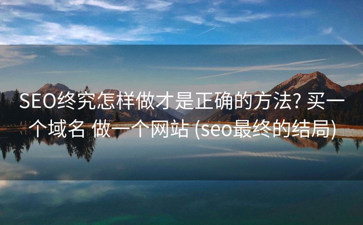 SEO终究怎样做才是正确的方法? 买一个域名 做一个网站 (seo最终的结局)