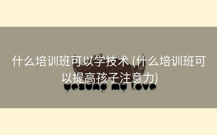 什么培训班可以学技术 (什么培训班可以提高孩子注意力)
