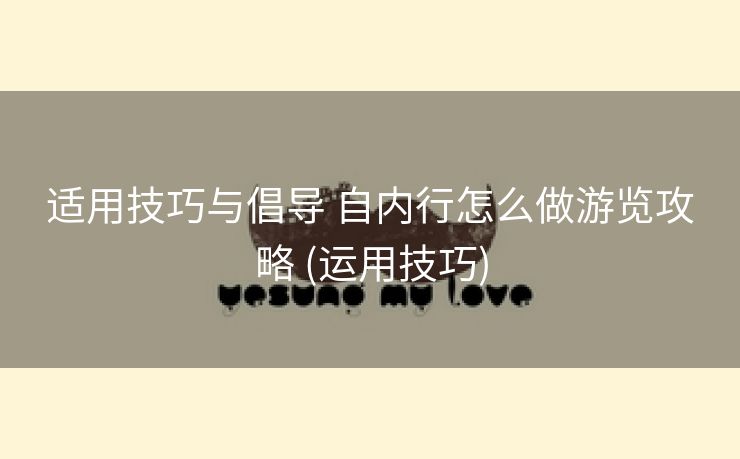 适用技巧与倡导 自内行怎么做游览攻略 (运用技巧)