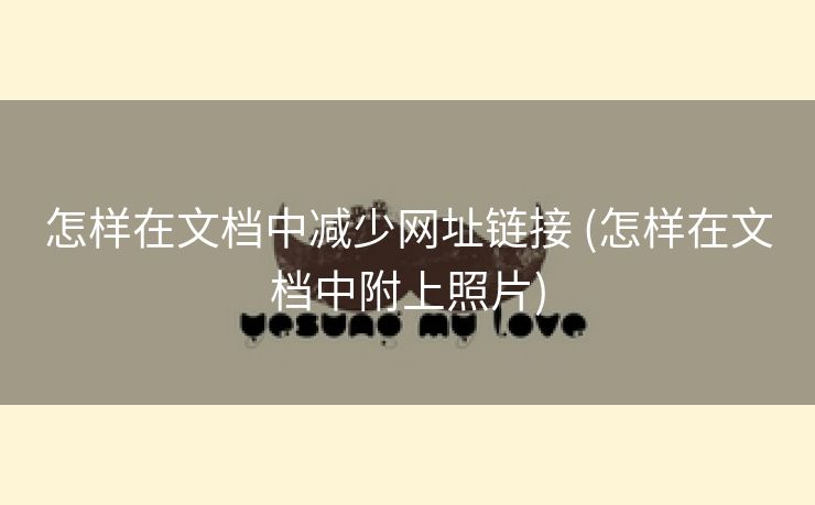 怎样在文档中减少网址链接 (怎样在文档中附上照片)