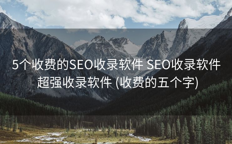 5个收费的SEO收录软件 SEO收录软件 超强收录软件 (收费的五个字)