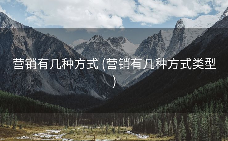 营销有几种方式 (营销有几种方式类型)