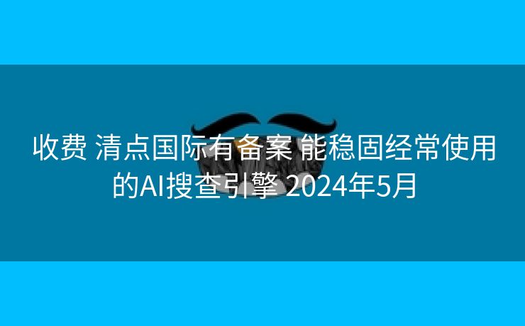 收费 清点国际有备案 能稳固经常使用的AI搜查引擎 2024年5月