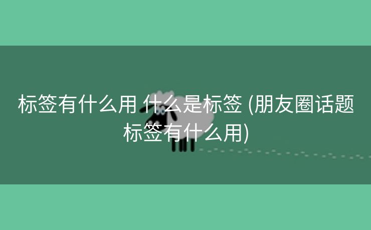 标签有什么用 什么是标签 (朋友圈话题标签有什么用)