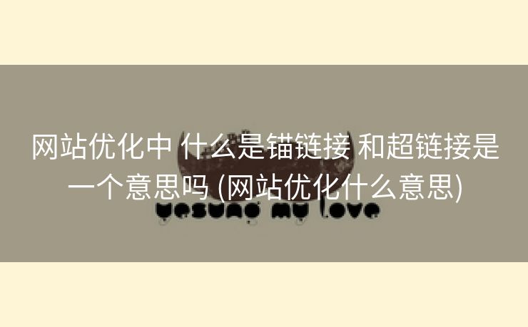 网站优化中 什么是锚链接 和超链接是一个意思吗 (网站优化什么意思)