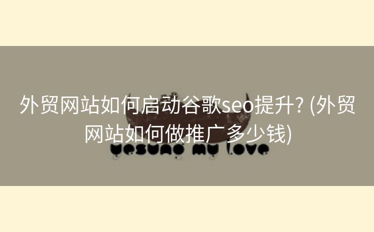 外贸网站如何启动谷歌seo提升? (外贸网站如何做推广多少钱)