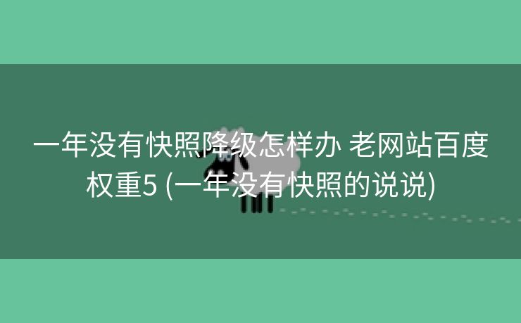 一年没有快照降级怎样办 老网站百度权重5 (一年没有快照的说说)