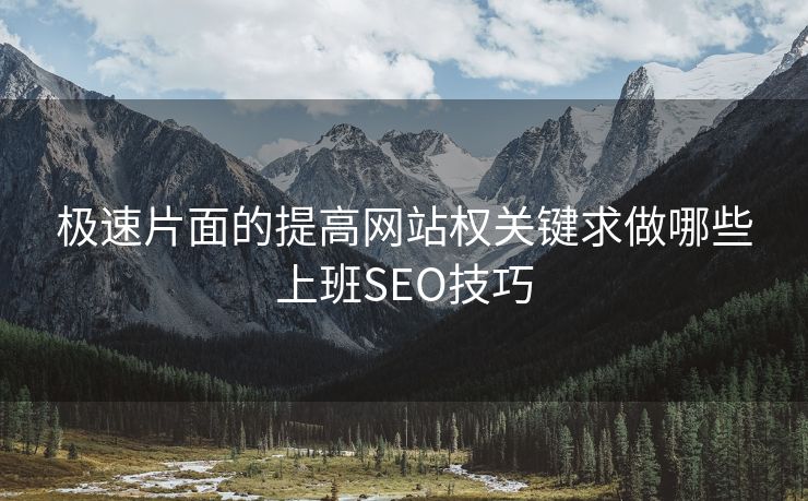 极速片面的提高网站权关键求做哪些上班SEO技巧
