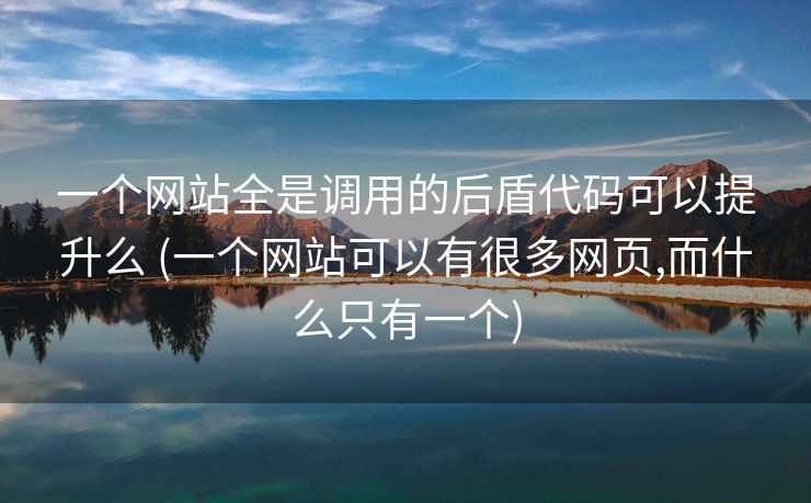 一个网站全是调用的后盾代码可以提升么 (一个网站可以有很多网页,而什么只有一个)