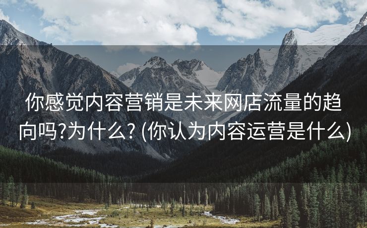 你感觉内容营销是未来网店流量的趋向吗?为什么? (你认为内容运营是什么)
