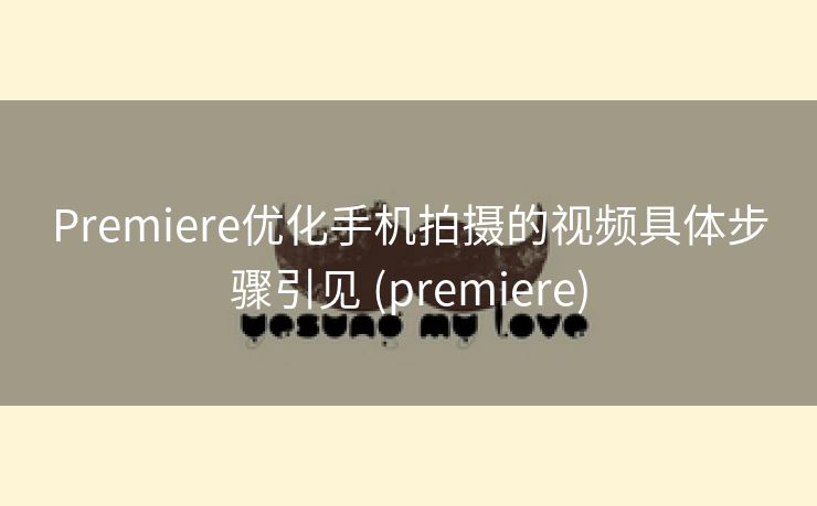 Premiere优化手机拍摄的视频具体步骤引见 (premiere)