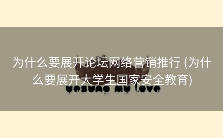 为什么要展开论坛网络营销推行 (为什么要展开大学生国家安全教育)