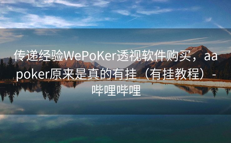 传递经验WePoKer透视软件购买，aapoker原来是真的有挂（有挂教程）-哔哩哔哩