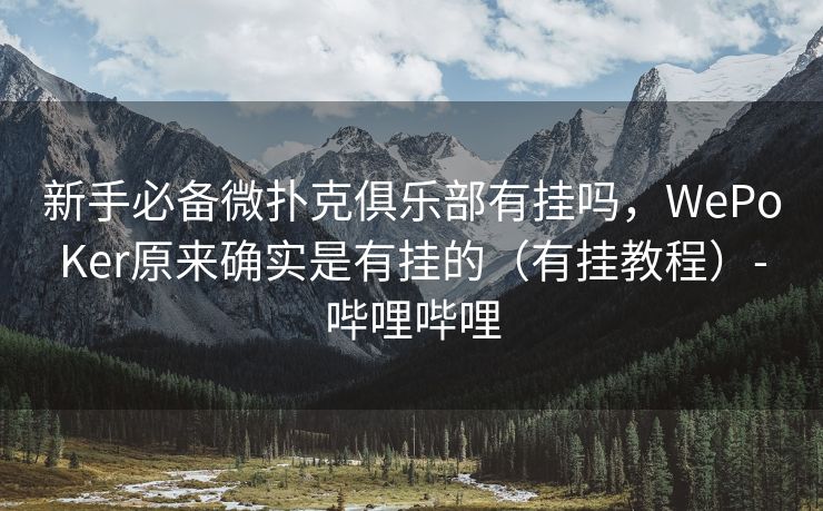 新手必备微扑克俱乐部有挂吗，WePoKer原来确实是有挂的（有挂教程）-哔哩哔哩