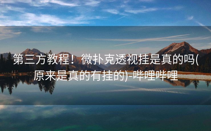 第三方教程！微扑克透视挂是真的吗(原来是真的有挂的)-哔哩哔哩