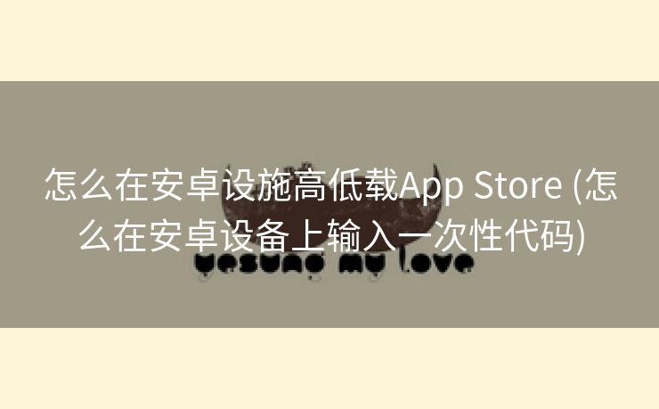 怎么在安卓设施高低载App Store (怎么在安卓设备上输入一次性代码)