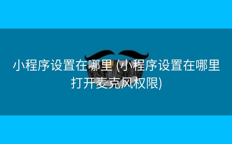 小程序设置在哪里 (小程序设置在哪里打开麦克风权限)