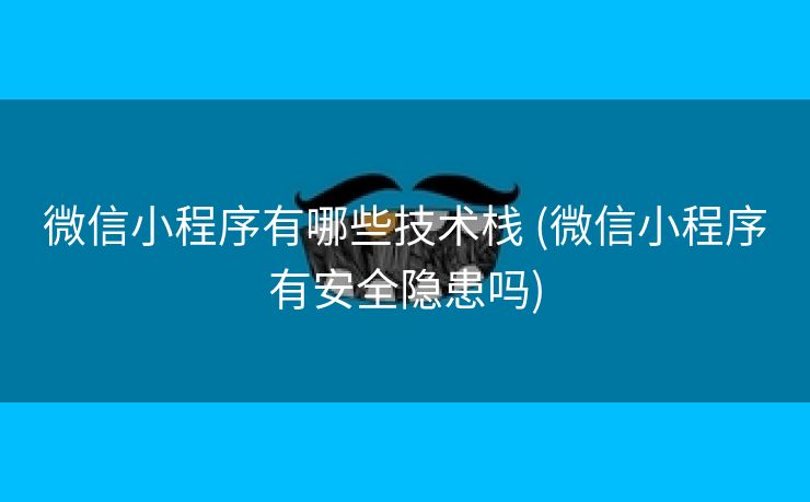 微信小程序有哪些技术栈 (微信小程序有安全隐患吗)