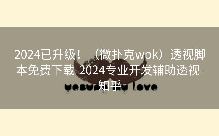 2024已升级！（微扑克wpk）透视脚本免费下载-2024专业开发辅助透视-知乎