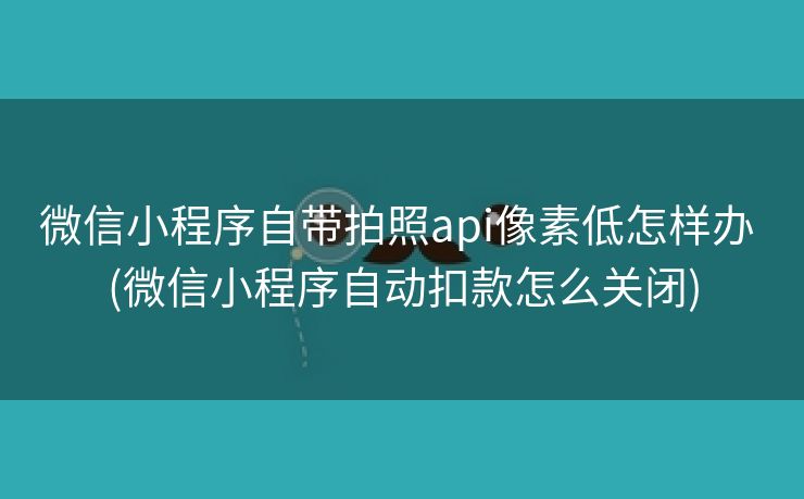 微信小程序自带拍照api像素低怎样办 (微信小程序自动扣款怎么关闭)