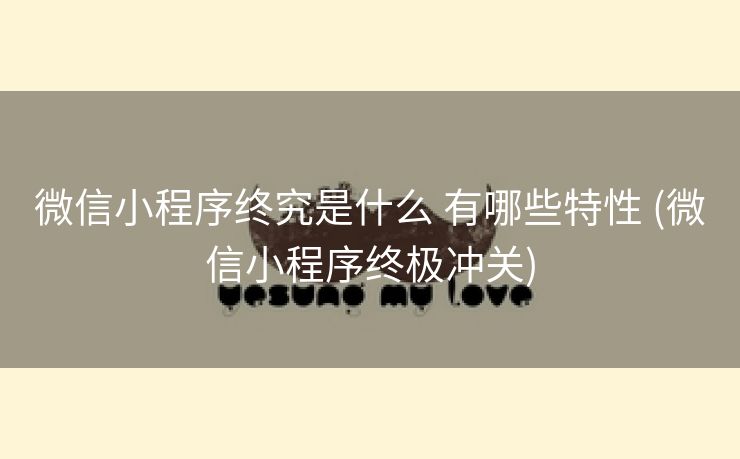 微信小程序终究是什么 有哪些特性 (微信小程序终极冲关)
