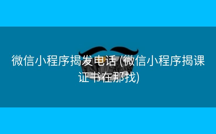 微信小程序揭发电话 (微信小程序揭课证书在那找)