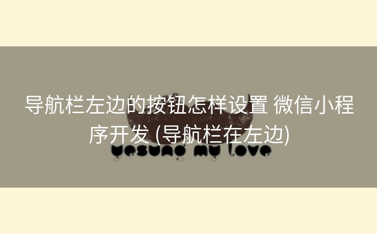 导航栏左边的按钮怎样设置 微信小程序开发 (导航栏在左边)