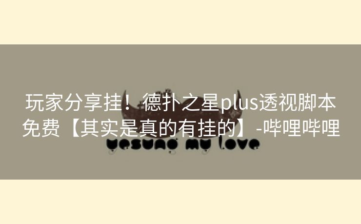 玩家分享挂！德扑之星plus透视脚本免费【其实是真的有挂的】-哔哩哔哩