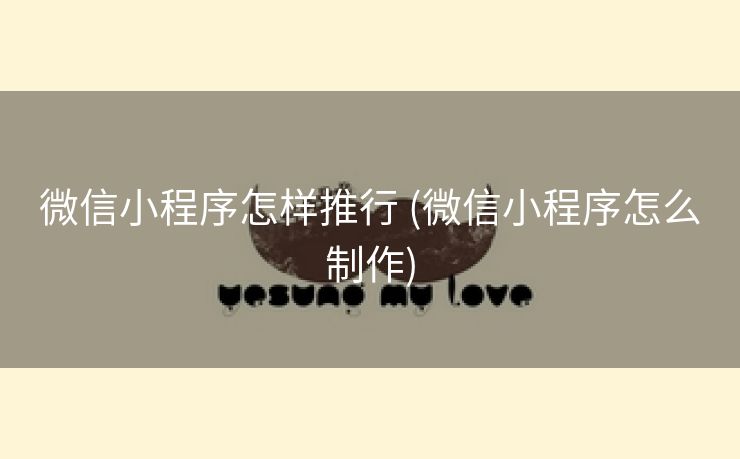 微信小程序怎样推行 (微信小程序怎么制作)