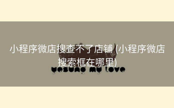 小程序微店搜查不了店铺 (小程序微店搜索框在哪里)