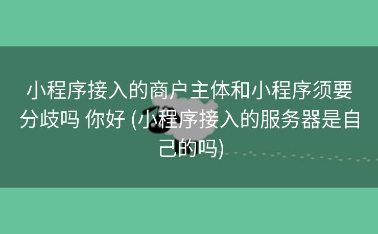小程序接入的商户主体和小程序须要分歧吗 你好 (小程序接入的服务器是自己的吗)