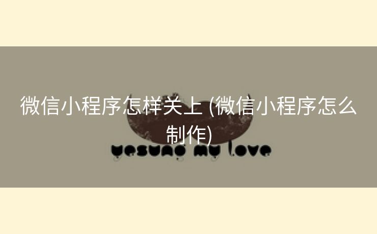 微信小程序怎样关上 (微信小程序怎么制作)