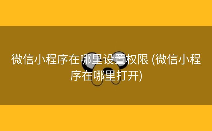 微信小程序在哪里设置权限 (微信小程序在哪里打开)