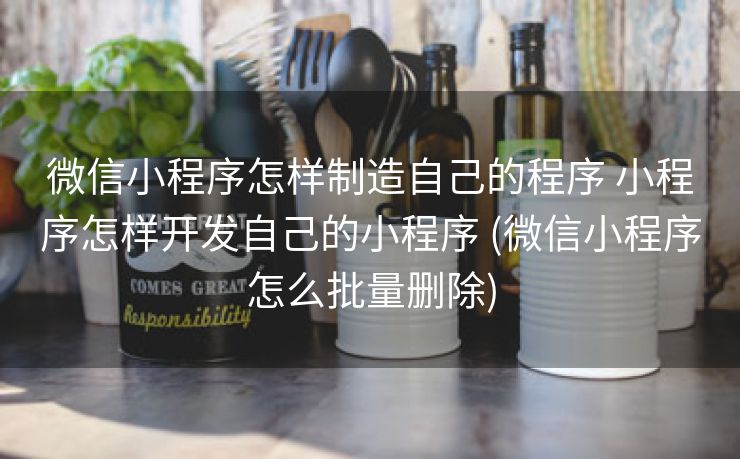 微信小程序怎样制造自己的程序 小程序怎样开发自己的小程序 (微信小程序怎么批量删除)